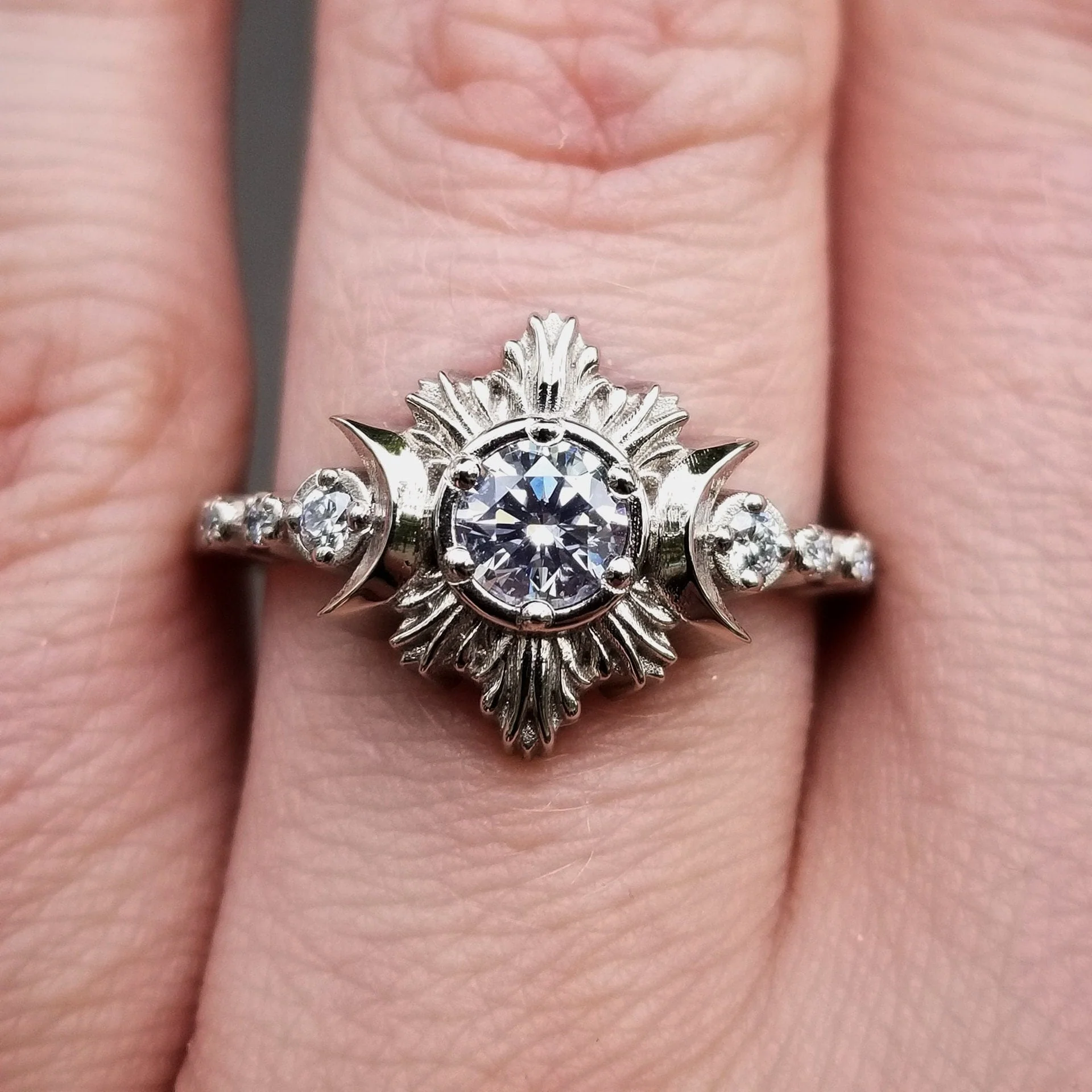 *Setting Only* Moon Fire Engagement Ring for Build your own Ring - Image 3