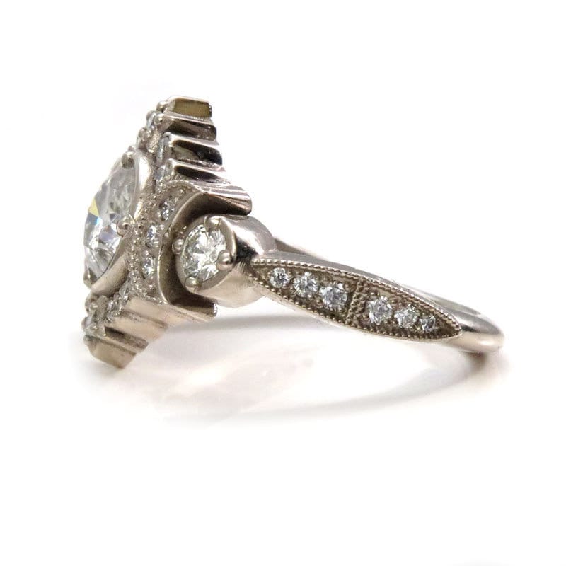 Selene Moon Goddess Engagement Ring Diamond Lunar Boho Wedding -14k Gold - Image 7
